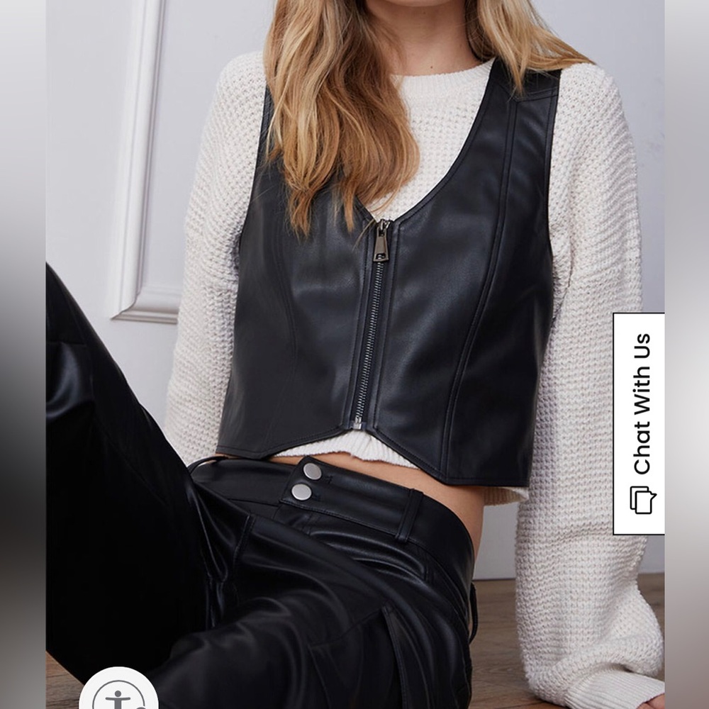 PacSun faux leather slouchy vest